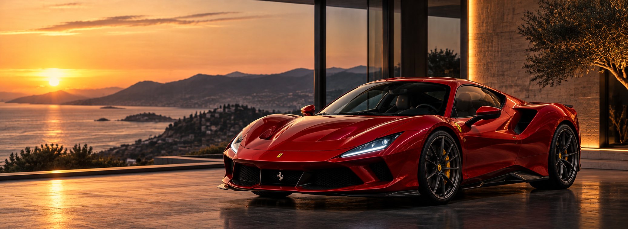Ferrari at dusk