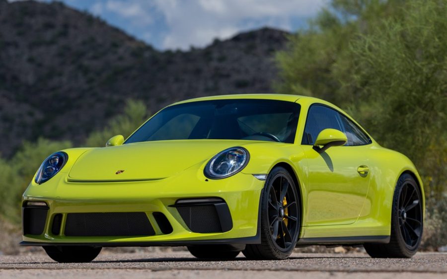 3,600-Mile Linden Green 2018 Porsche 911 GT3 Touring 6-Speed at Bring a Trailer