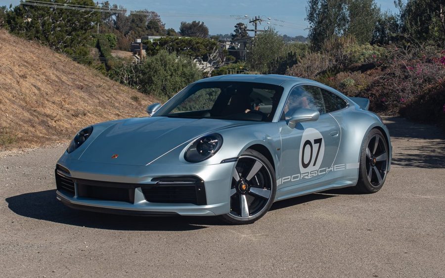 842-Mile Azzuro Thetys Metallic 2023 Porsche 911 Sport Classic at Bring a Trailer